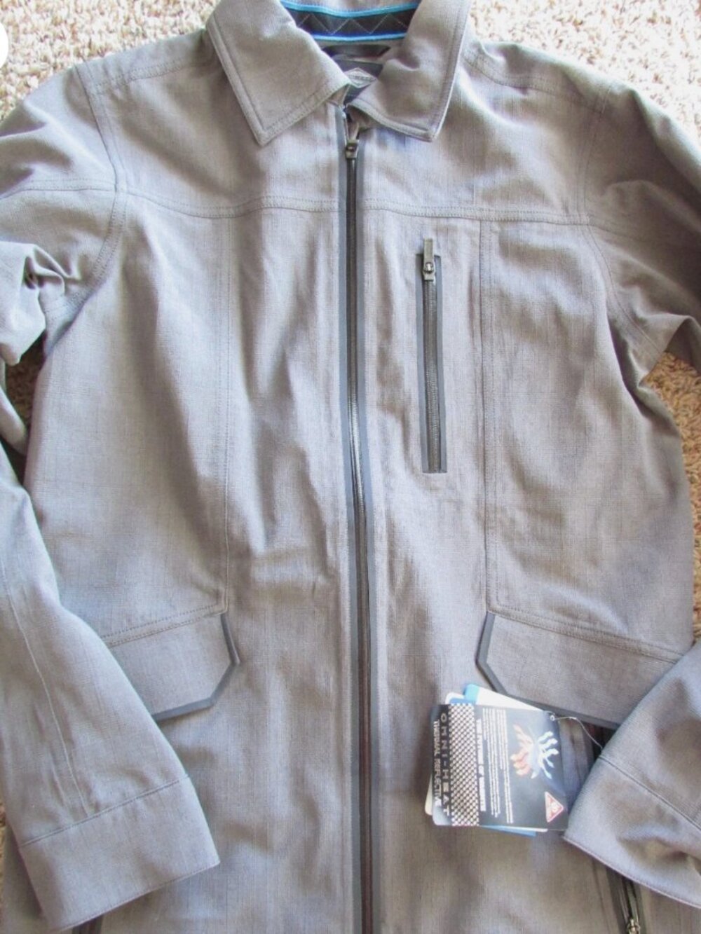 NEW COLUMBIA 3/4 LENGTH GRAY JACKET MENS M MSRP $300!
